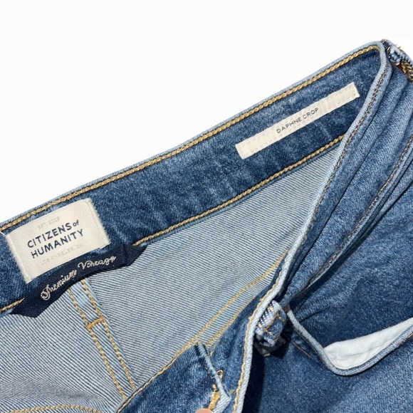Citizens of Humanity daphne crop size 27 classic timeless straight jean raw hem - Picture 6 of 9